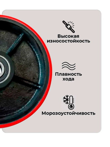 Колесо полиуретан 200х50 мм с подшипником для тележек гидравлических BF/WB/RHP/BFS