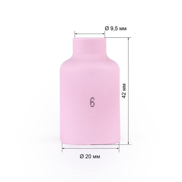 Varteg Сопло керам. 9,5мм №6 газ.линза (701.0422/TC0033, 42мм, пр-во FoxWeld/КНР)