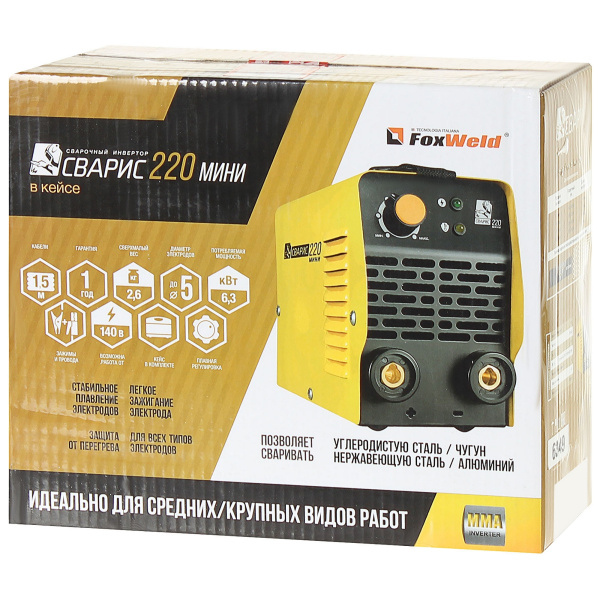 Сварочный аппарат СВАРИС 220 мини в кейсе (FoxWeld Китай)
