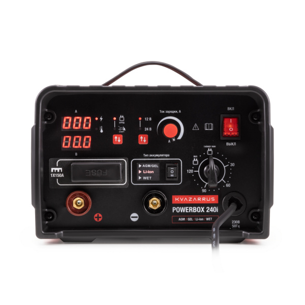 Инверторное пуско-зарядное устройство KVAZARRUS PowerBox 240i, таймер, пластиковый кейс