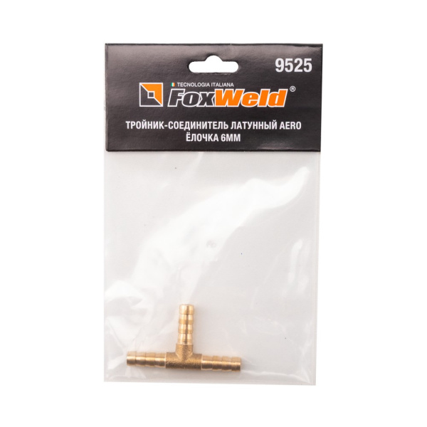 Тройник-соединитель латунный AERO ёлочка 6мм