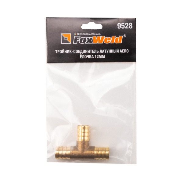 Тройник-соединитель латунный AERO ёлочка 12мм